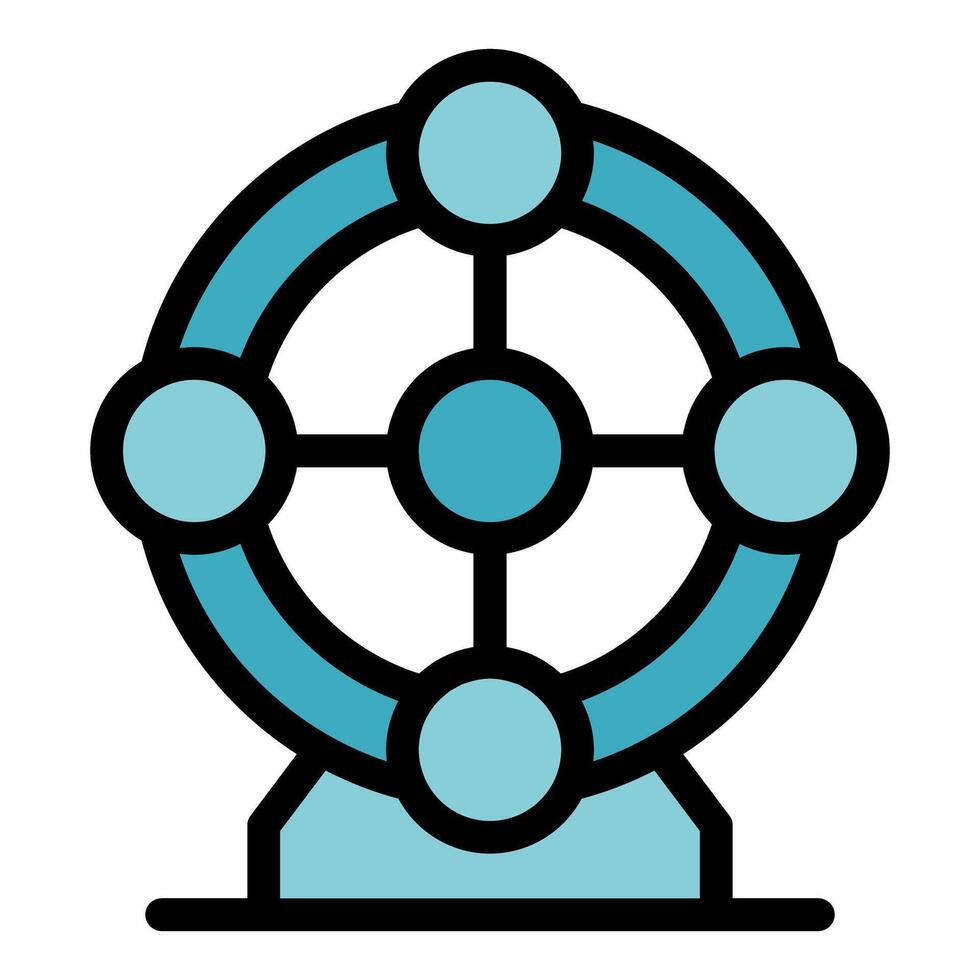 Futuristic ferris wheel representing global connection and entertainment vector