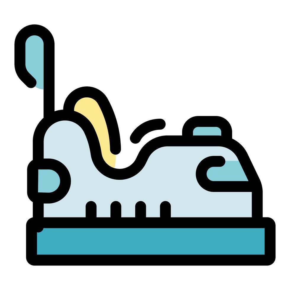 Bumper car moving on platform in amusement park ride vector