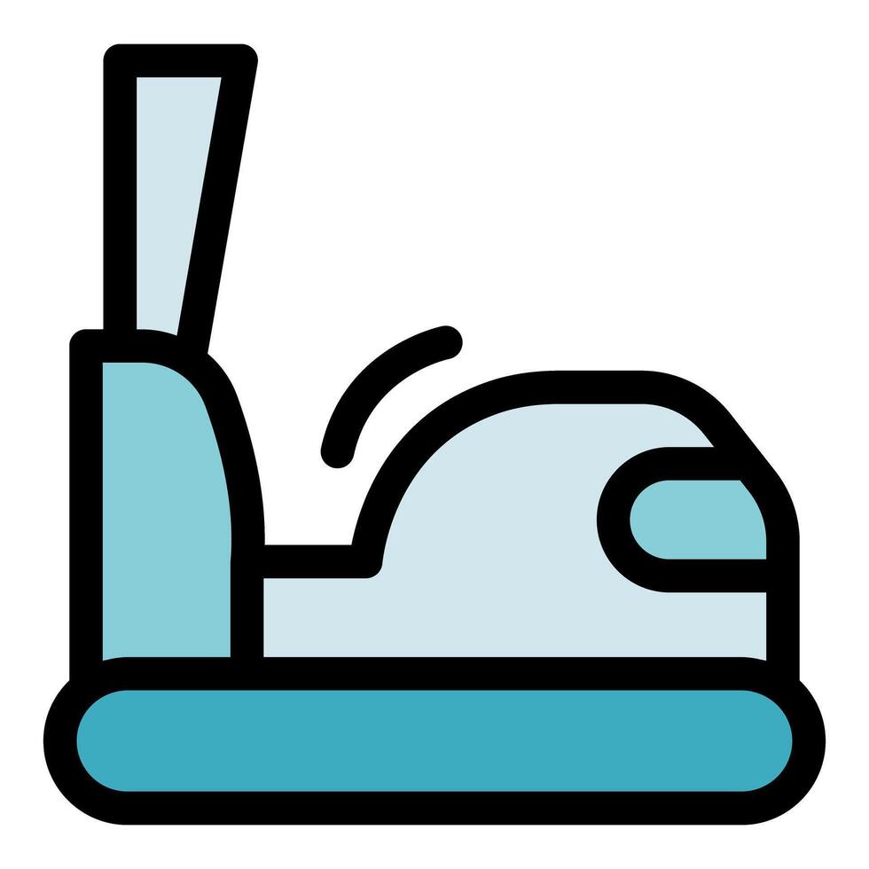 Bumper car moving in amusement park attraction icon vector