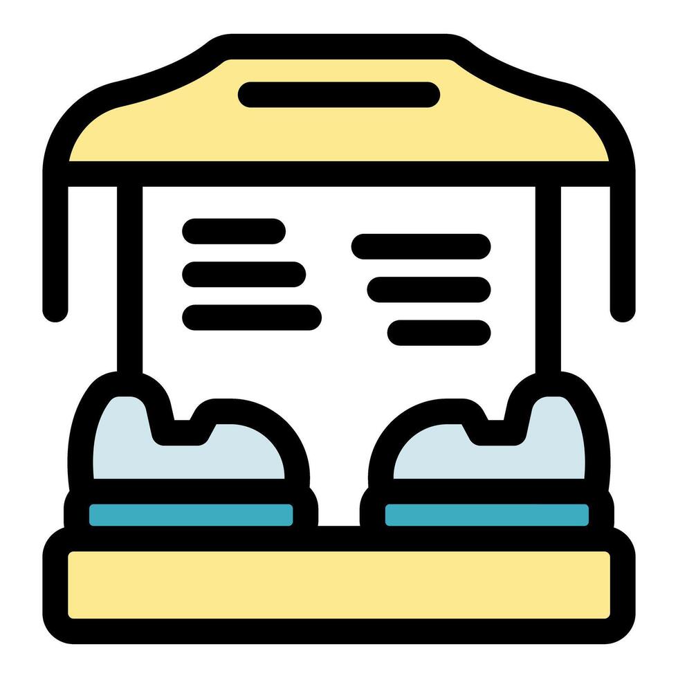 Bumper cars attraction displaying rules and information sign vector