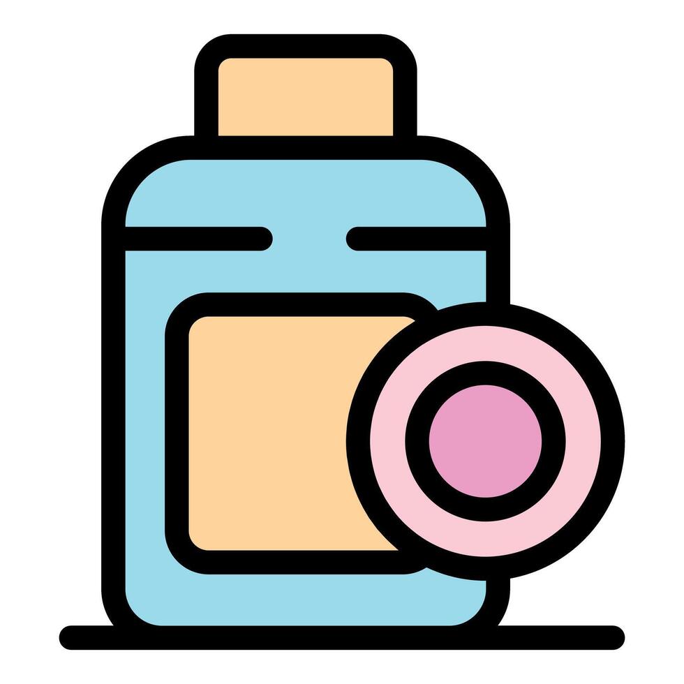 Effervescent vitamin pill bottle with pink tablet for health and wellness vector