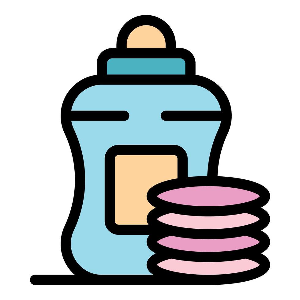Makeup remover and cotton pads for effective skincare routine vector