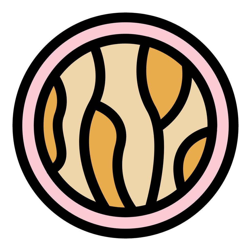 Venus planet rotating showing surface with pink atmosphere ring, solar system object vector