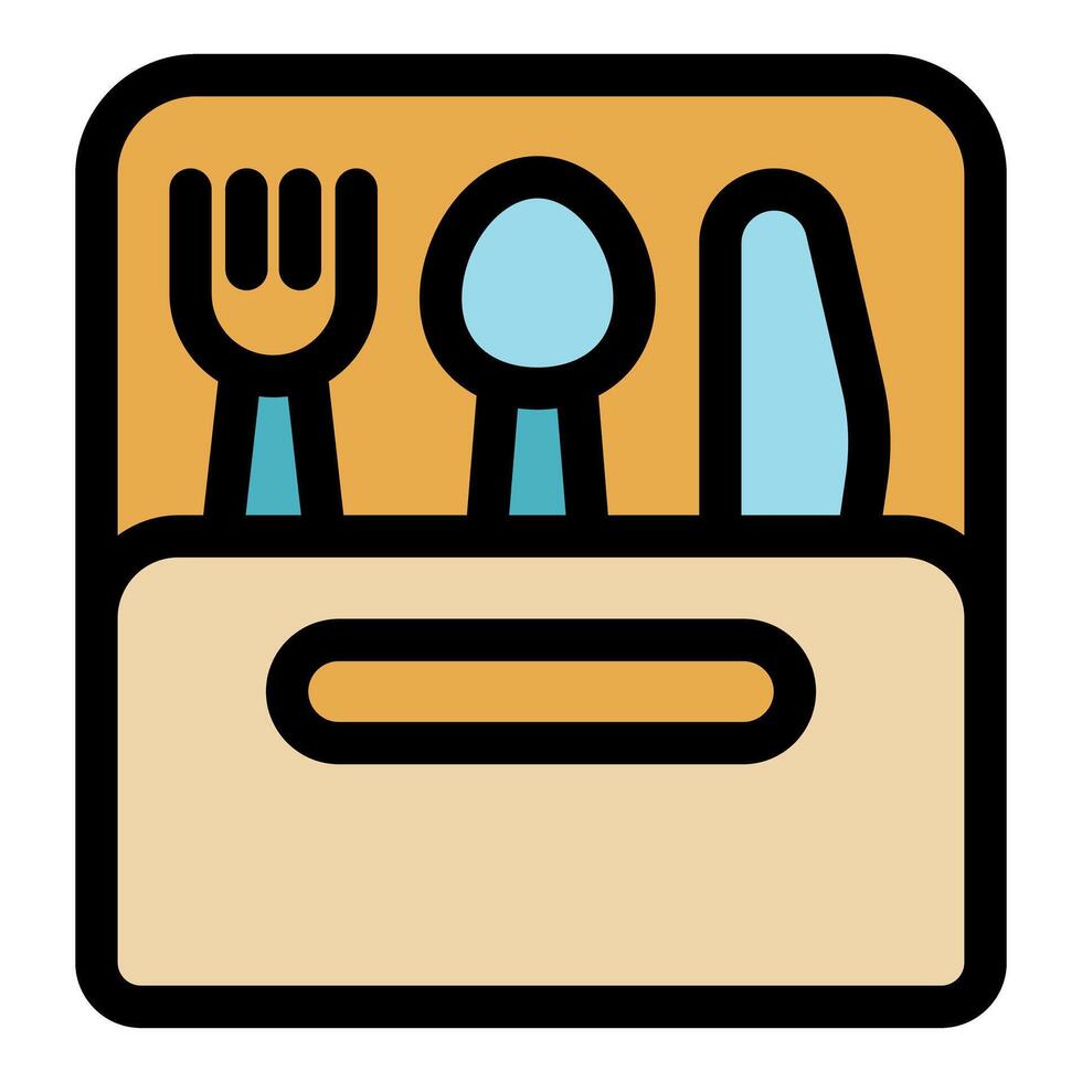 Food delivery kit with cutlery set for take away meal vector