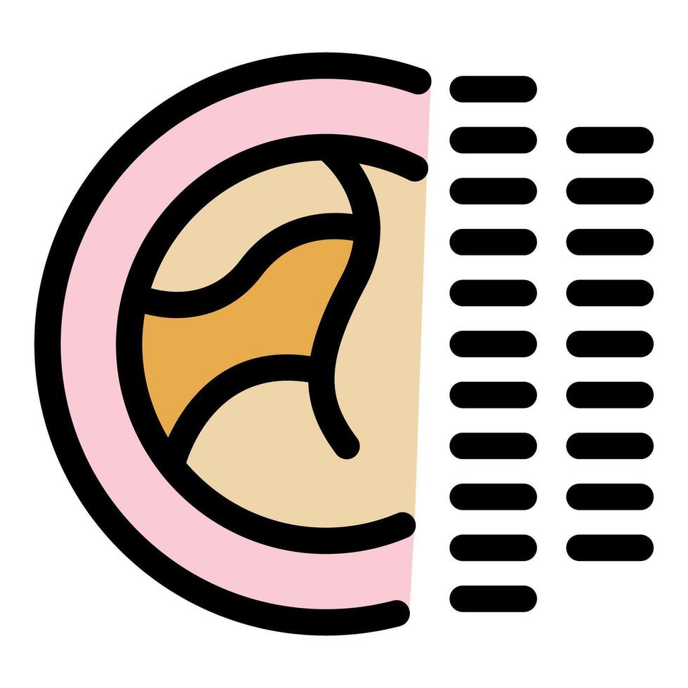 Ear drum vibrating showing sound waves entering ear canal vector