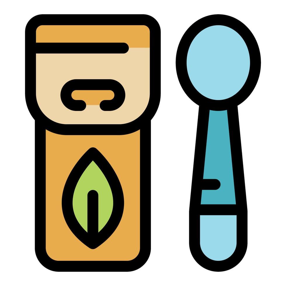 Eco friendly tea bag and spoon promoting sustainable practices vector