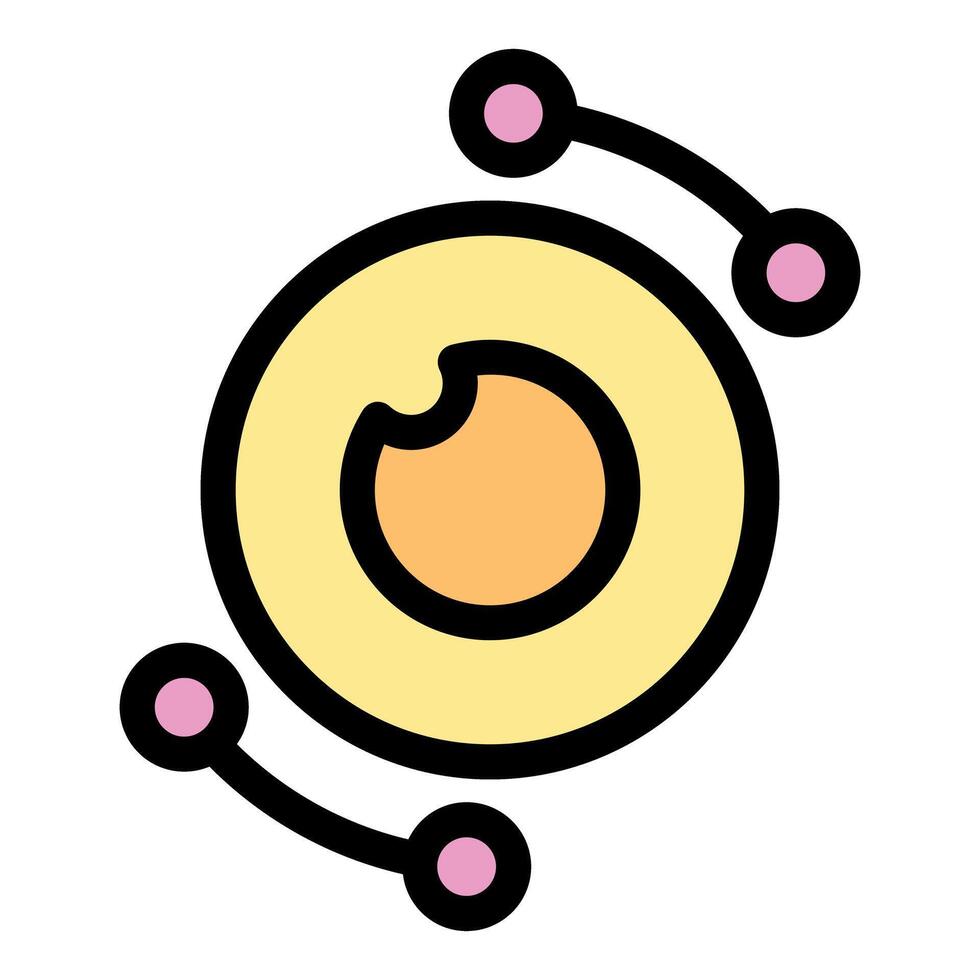 Damaged phagocyte engulfing bacteria with pseudopods in immune response vector