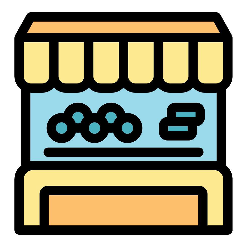 Market stall selling grapes and cheese displayed on counter vector