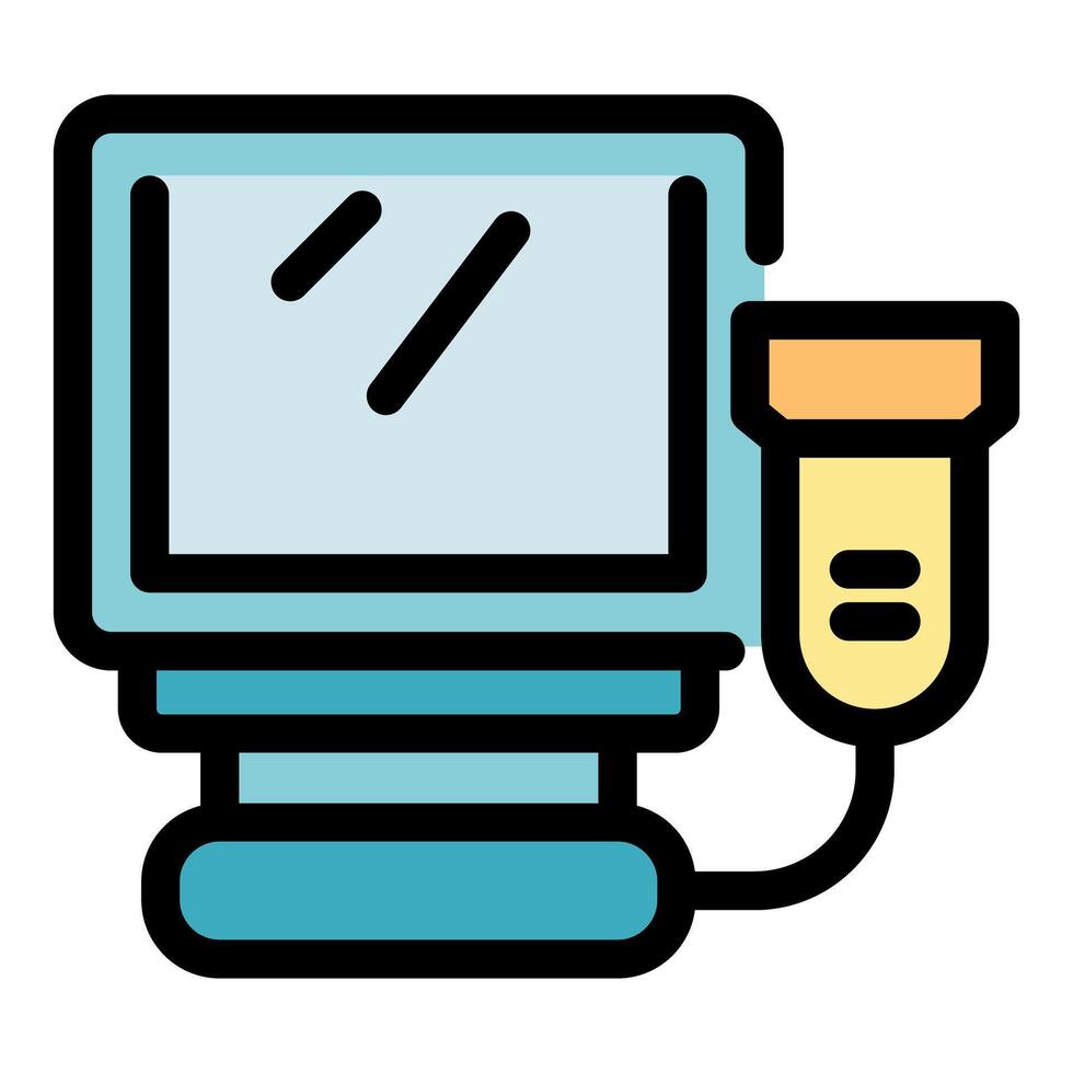 Ultrasound machine performing medical scan diagnostics vector
