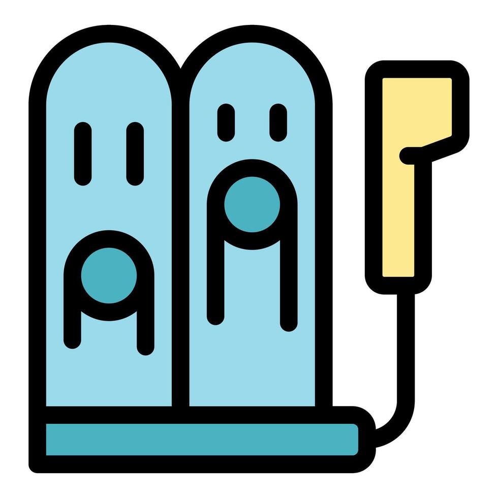 Electric air pump inflating two mattresses for camping vector