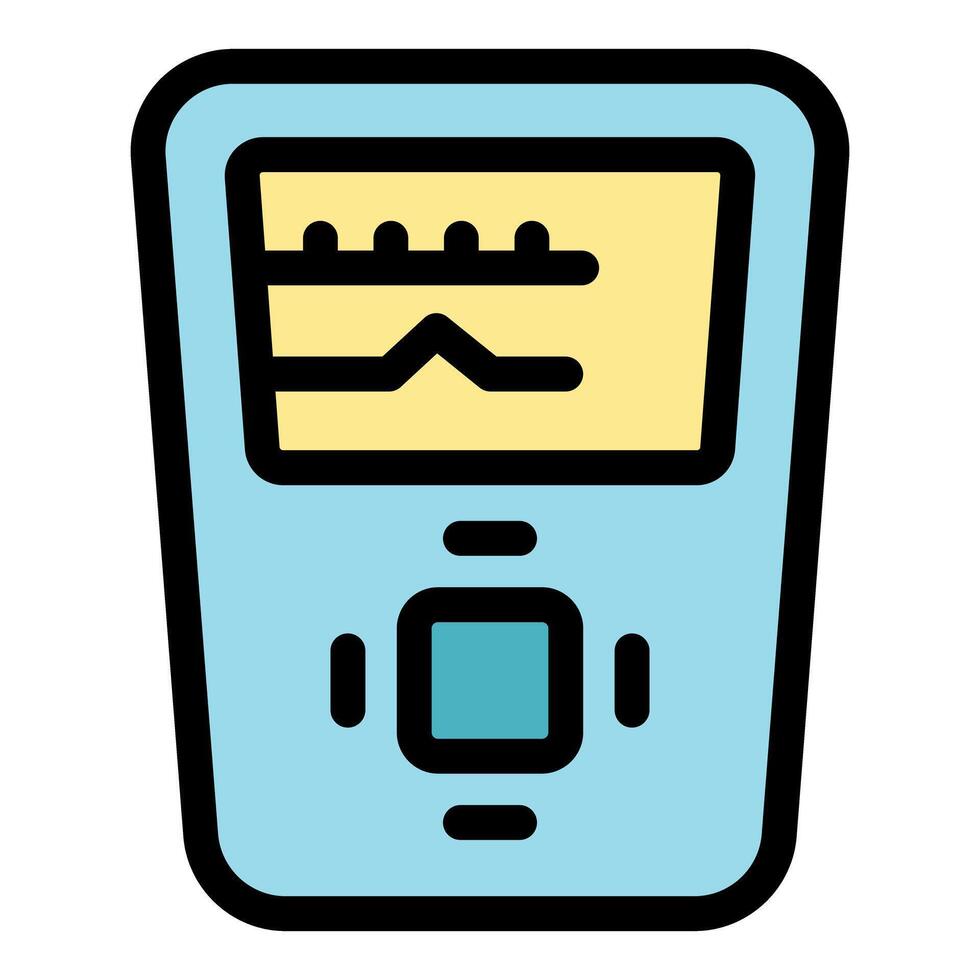 Portable ultrasound device showing medical scan results on screen vector