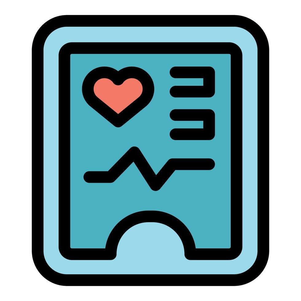 Patient medical record showing heartbeat and healthcare information vector