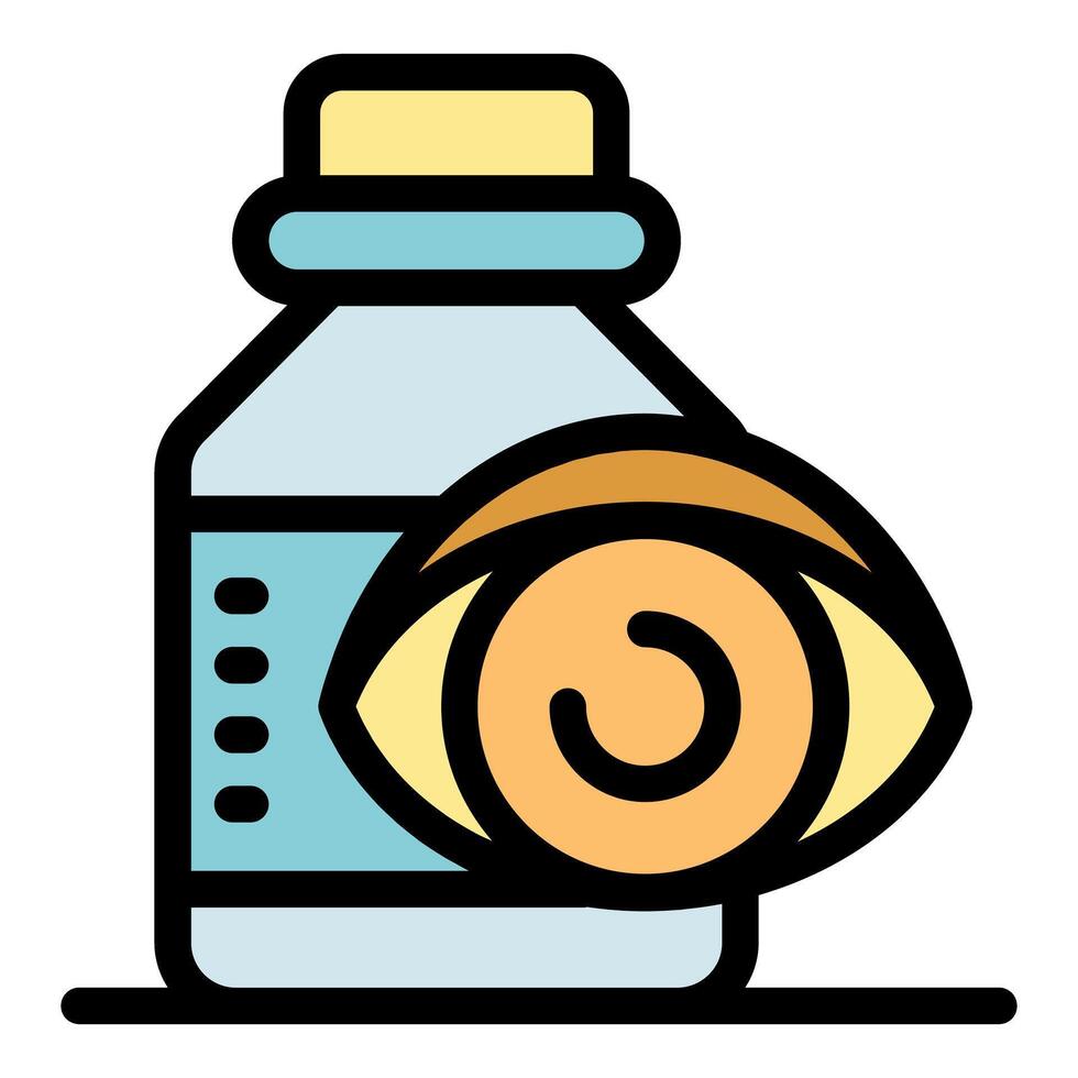 Eye drop bottle protecting vision, healthcare and ophthalmology icon vector