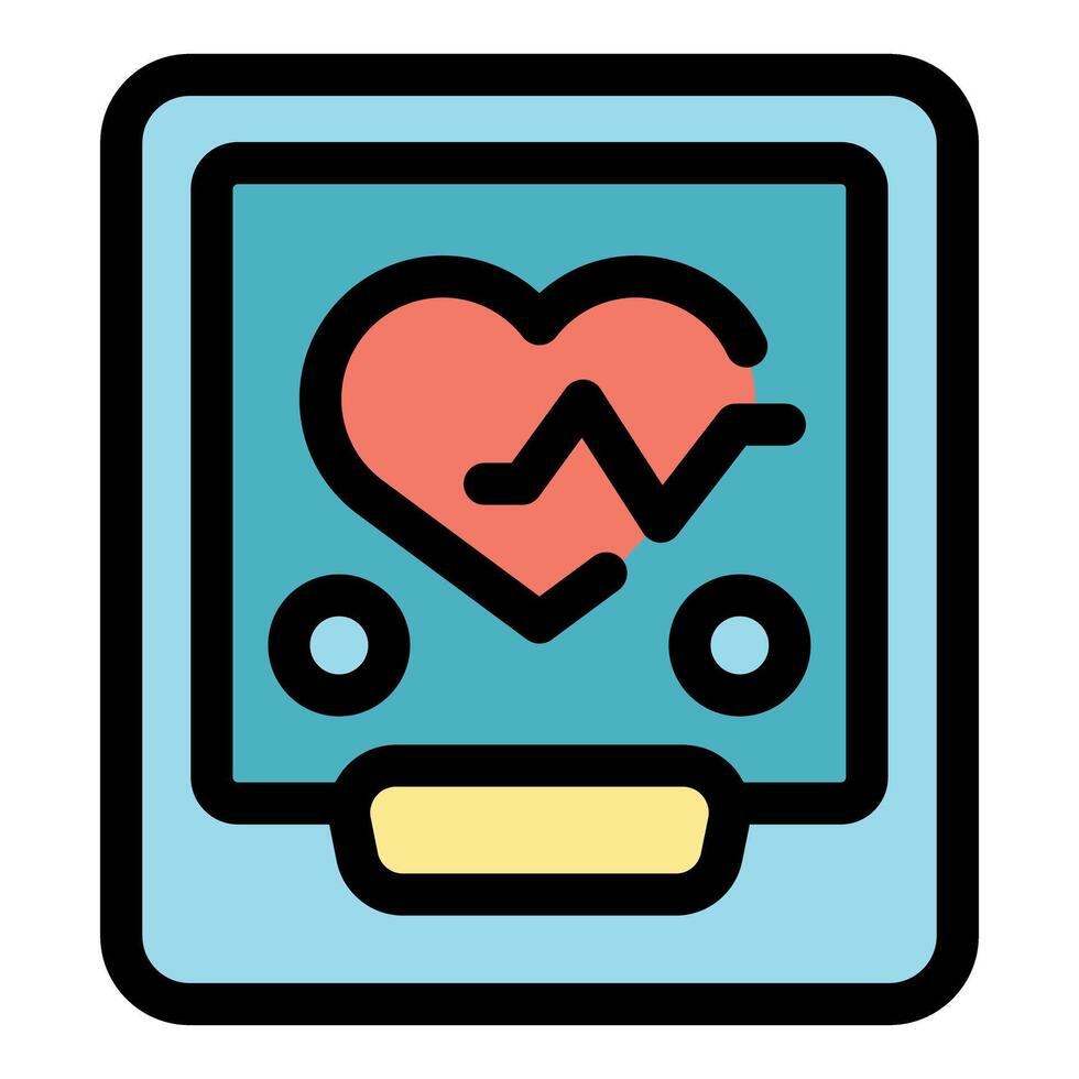 Heartbeat monitor showing heart rate on mobile device screen vector