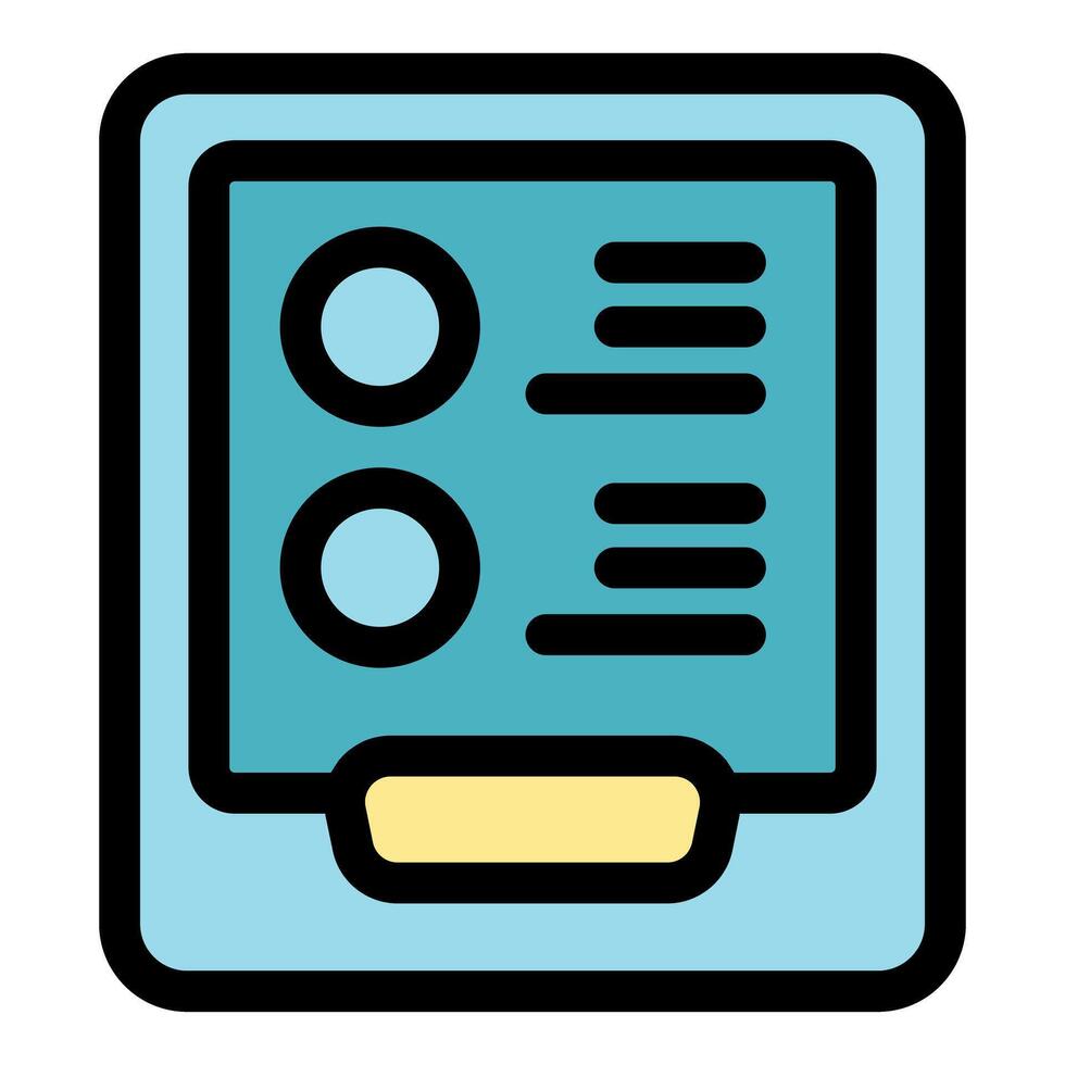 Interactive digital menu displaying food choices with nutritional information vector