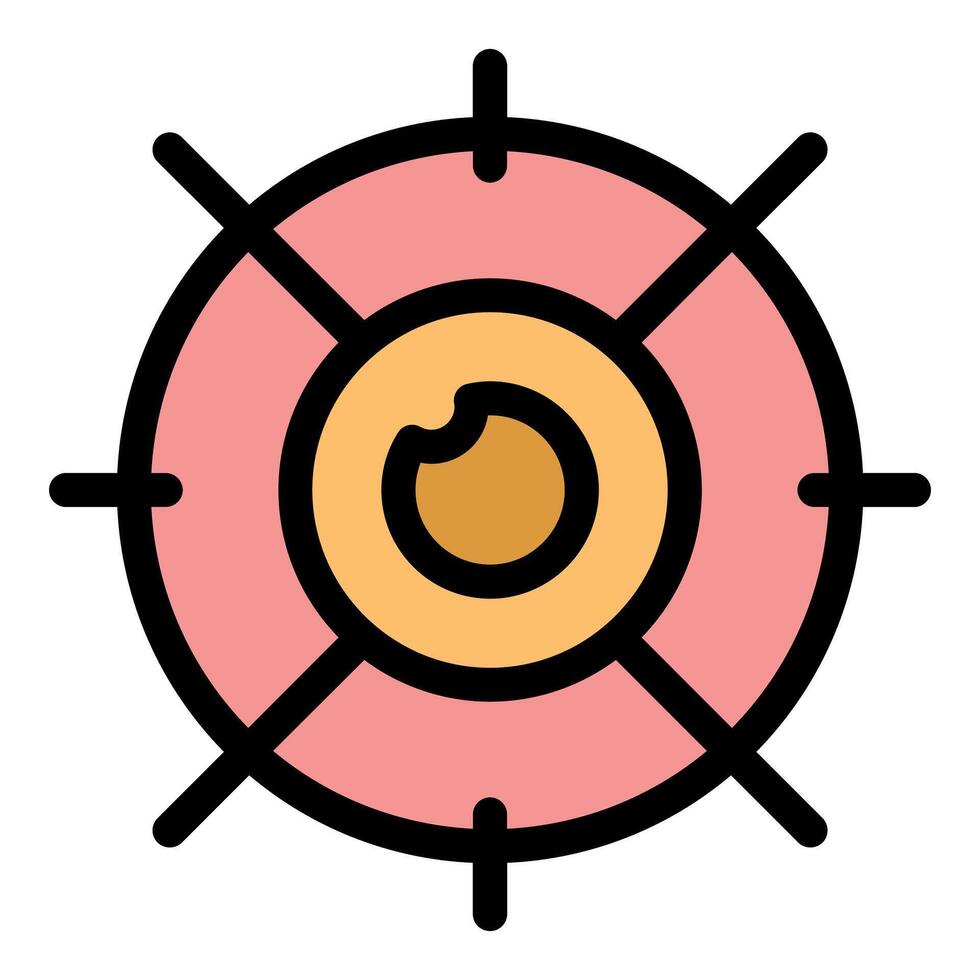 Damaged eye under observation, showing eye disease and optic nerve problems vector