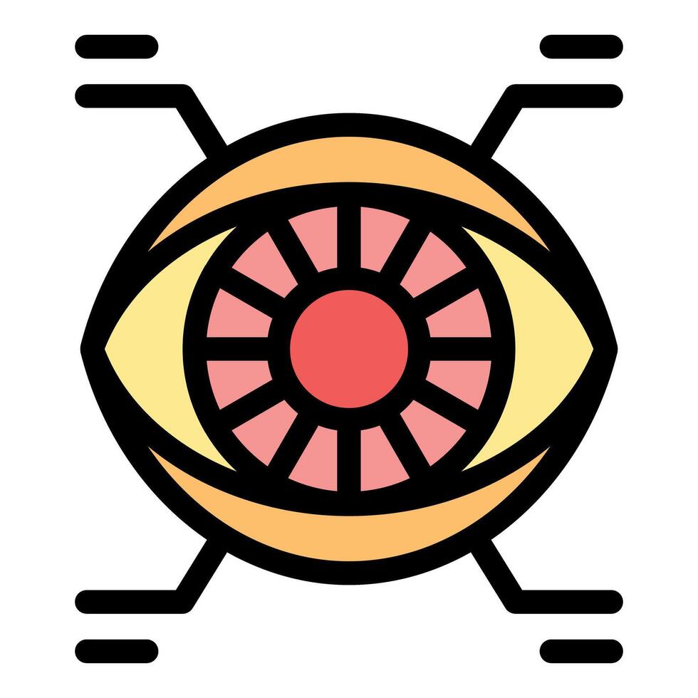 Bionic eye scanning and transmitting data, futuristic technology vector