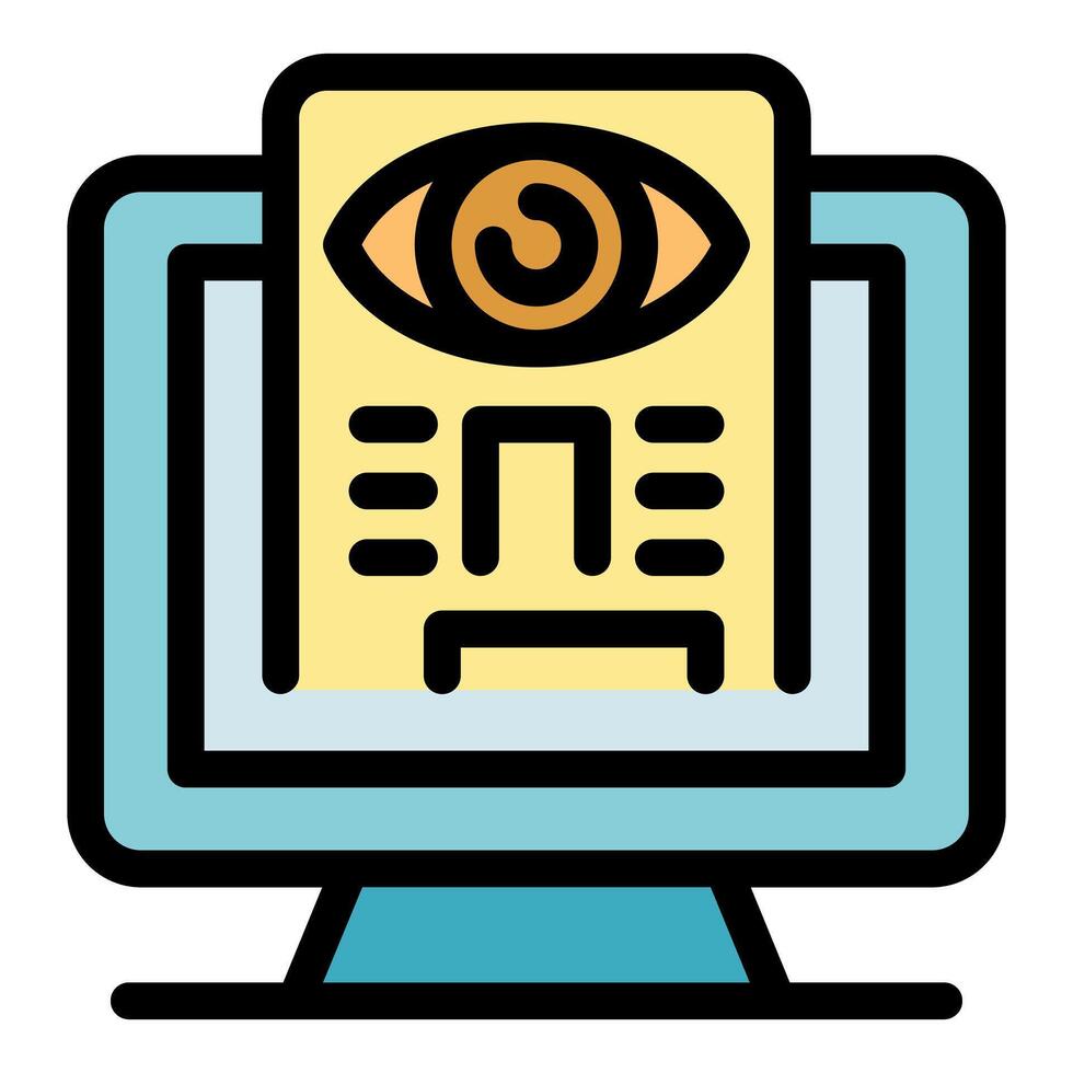 Eye test vision exam chart displaying on computer screen vector