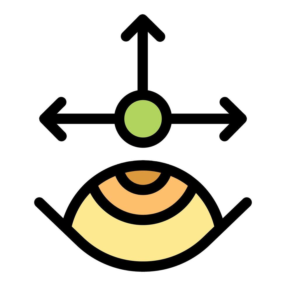 Eye tracking technology, arrows showing movement and focus point vector