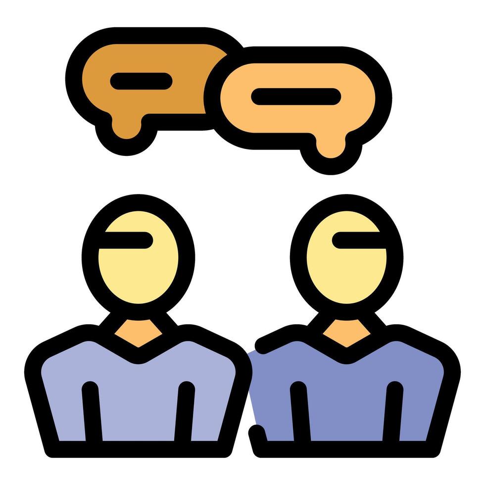 Two people talking with speech bubbles, effective communication and dialogue vector