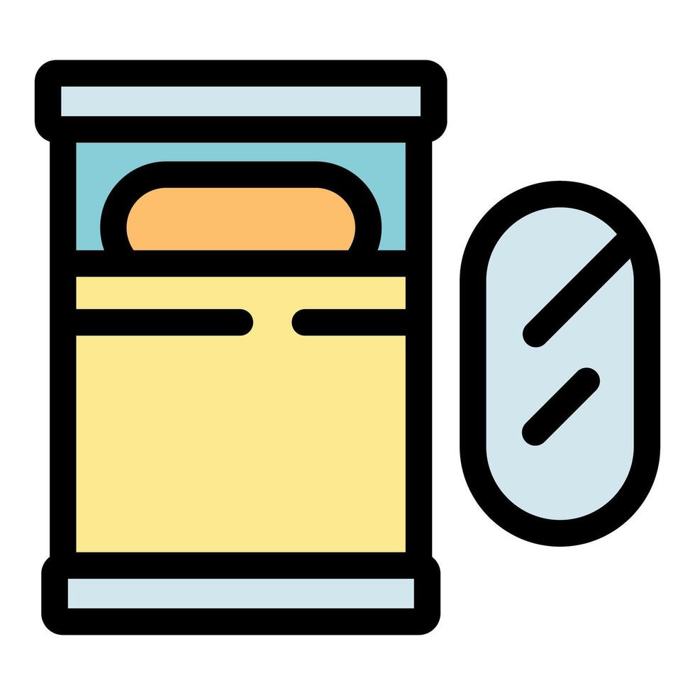 Probiotics improving gut health with capsule and box packaging vector