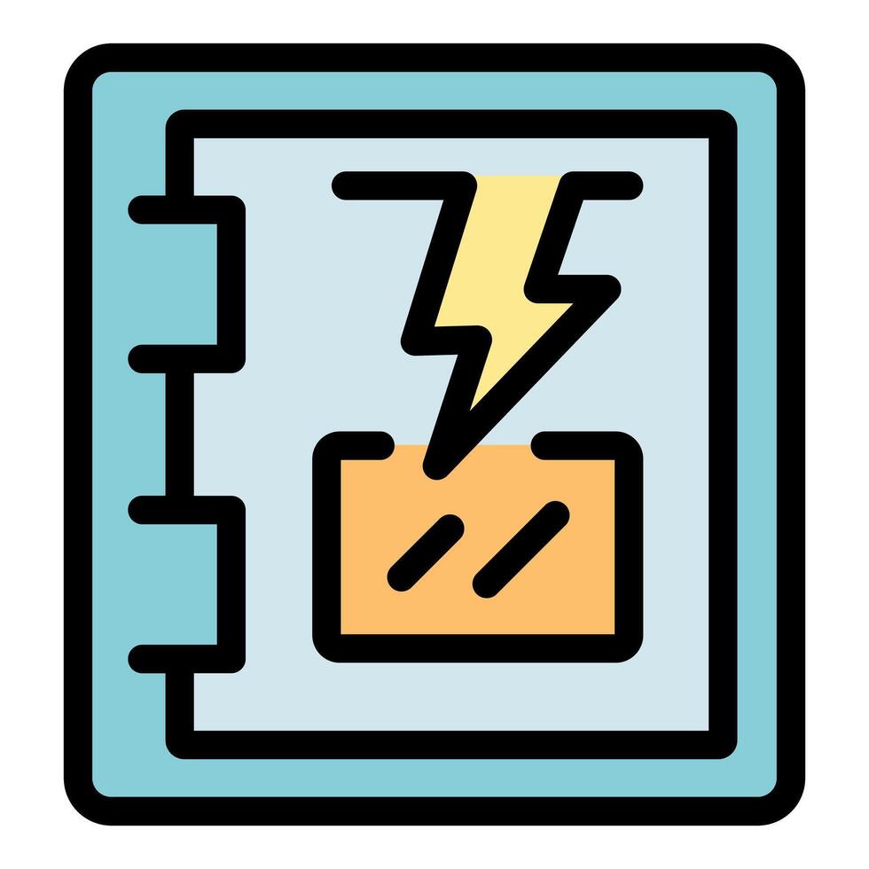 Electrical panel icon showing power supply and distribution vector