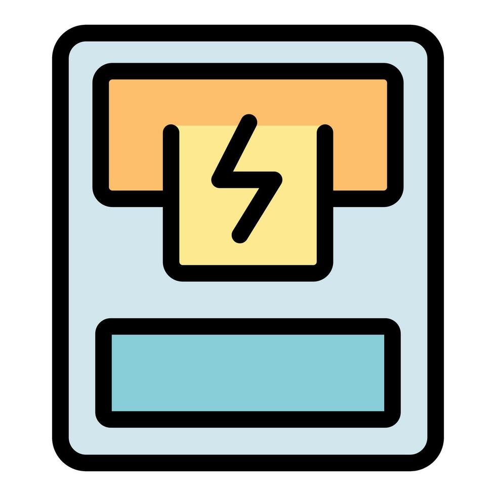 Electric meter showing energy consumption with flashing light symbol vector