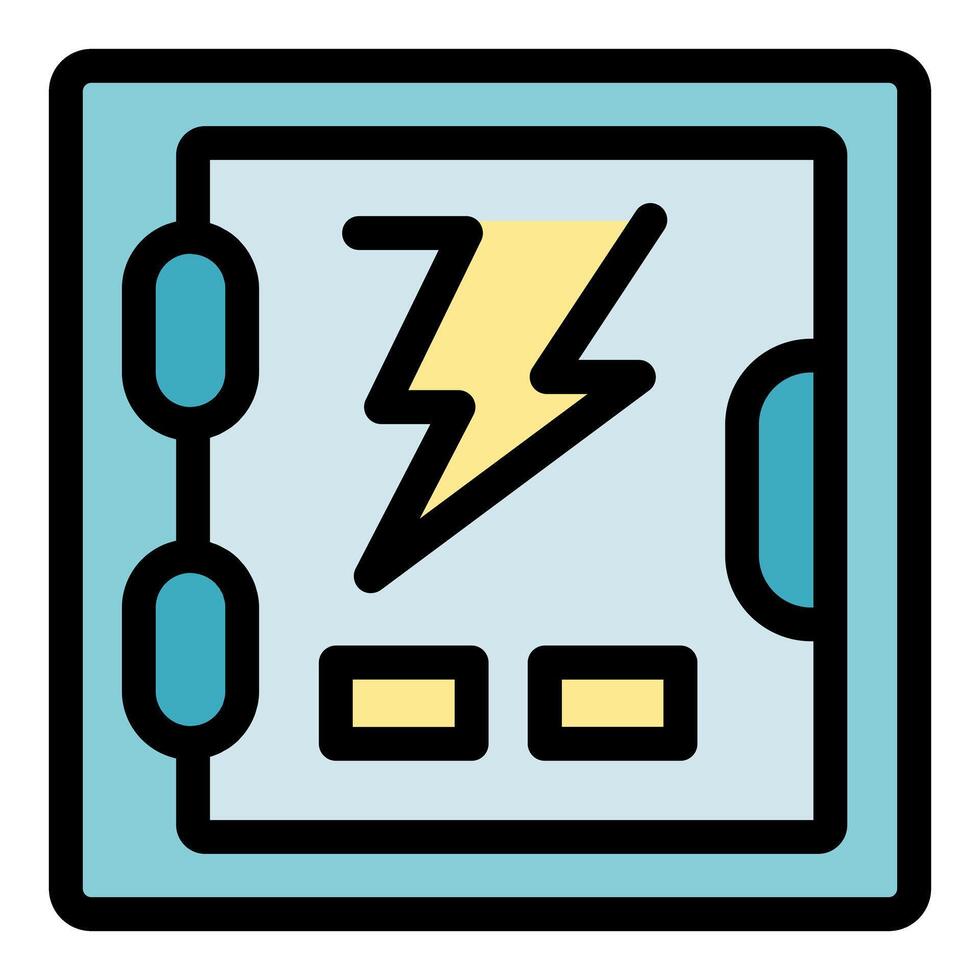 Electrical panel distributing electricity with lightning bolt symbol vector