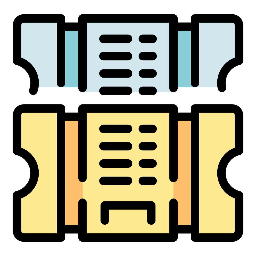 Two different color tickets representing access and entertainment vector