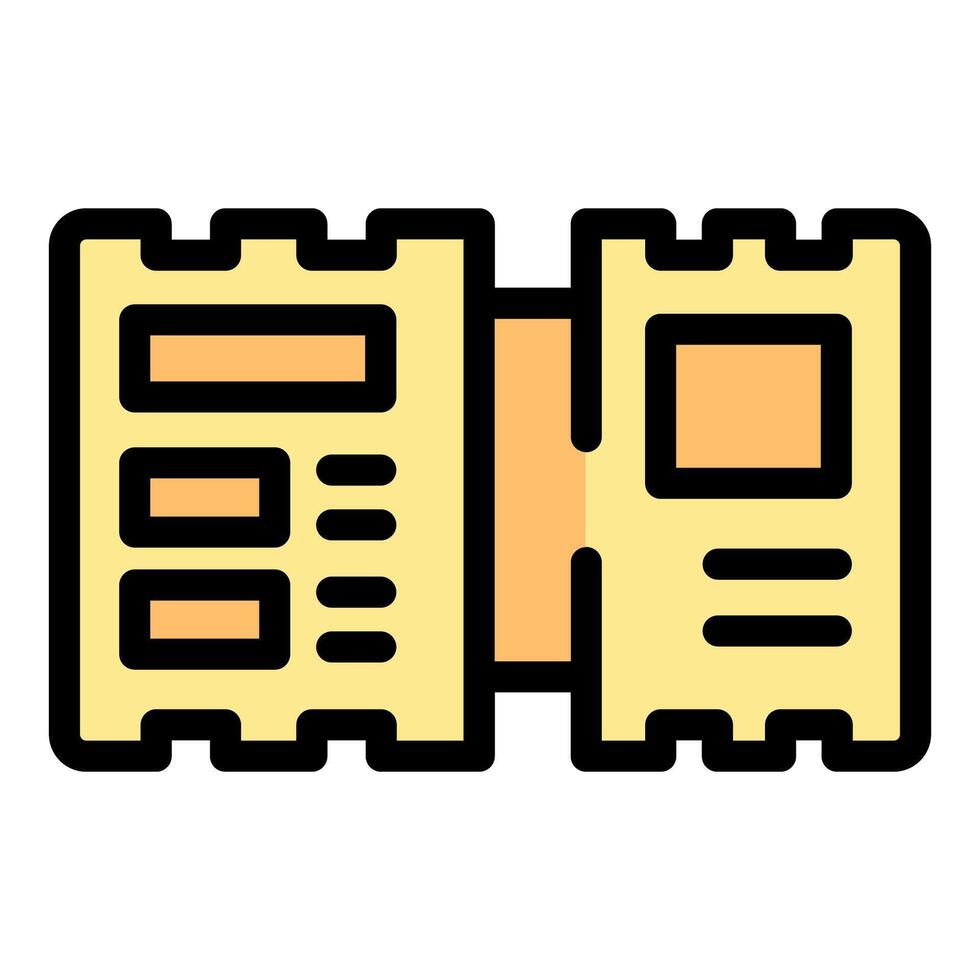 Two part ticket admitting access showing entry permission vector