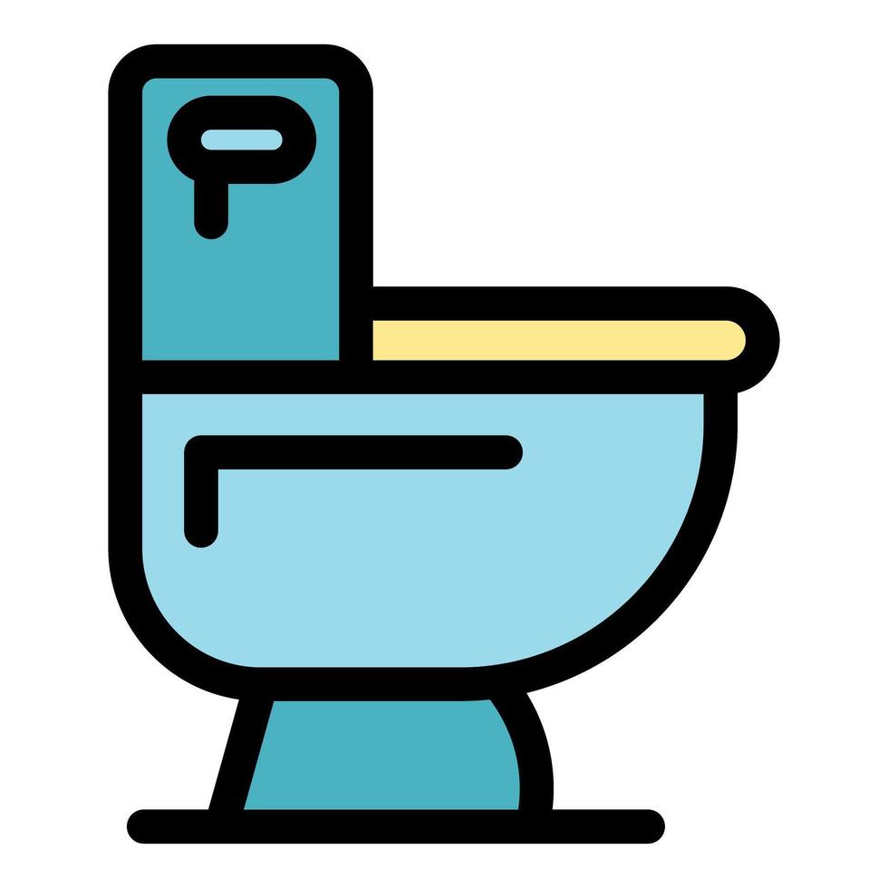 Modern toilet bowl with closed lid and flush button, presenting a contemporary bathroom fixture vector