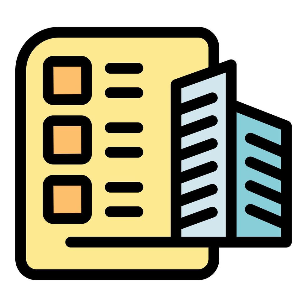 Architectural project showing a skyscraper emerging from a document vector
