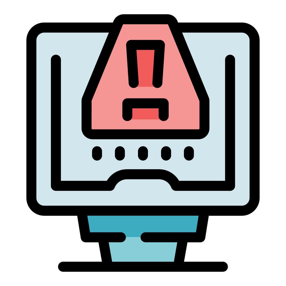 System warning notification displaying on a computer screen, potential cyber attack or error message vector