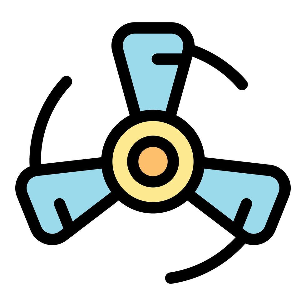Rotating fan blades creating airflow and providing cooling vector