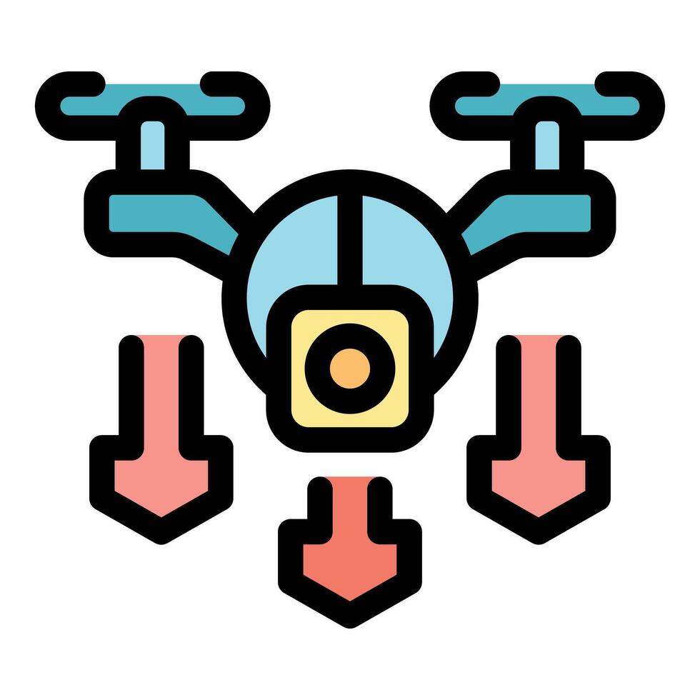 Drone landing, using camera and sensors for precision navigation vector