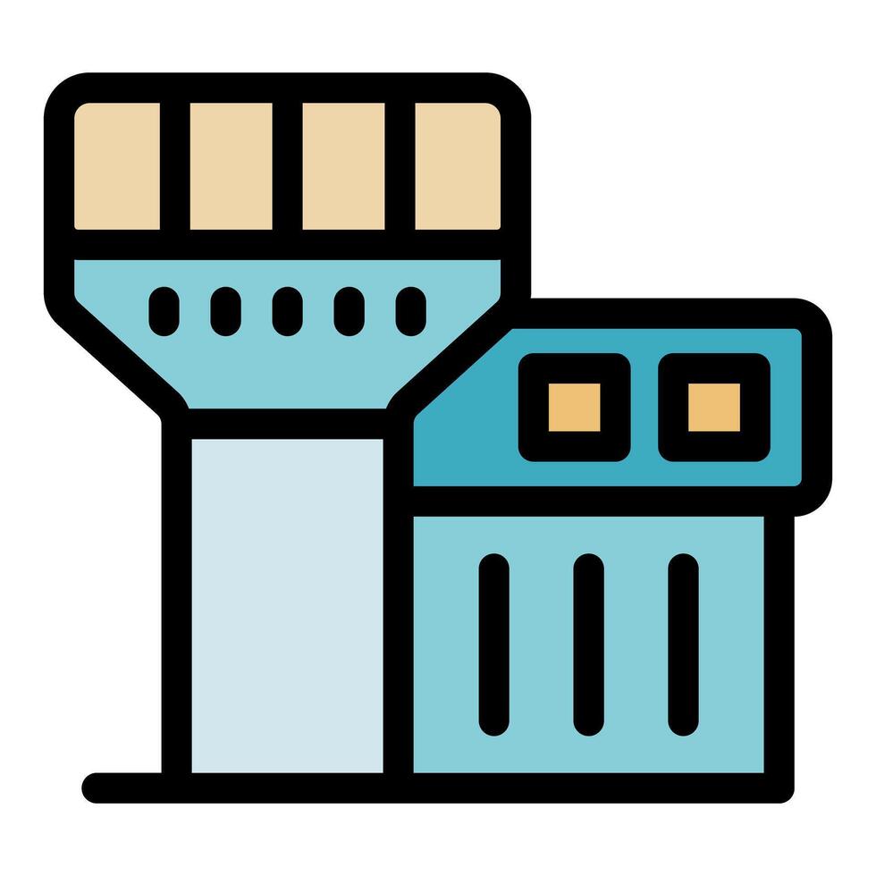 Airport control tower managing air traffic and ground operations vector
