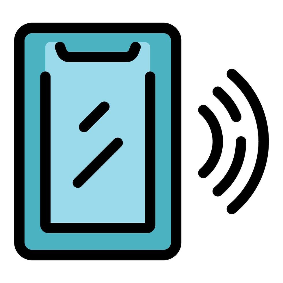 Smartphone sending or receiving signal wireless communication icon vector
