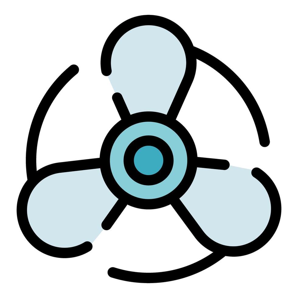 Rotating fan blades generating airflow for cooling and ventilation vector