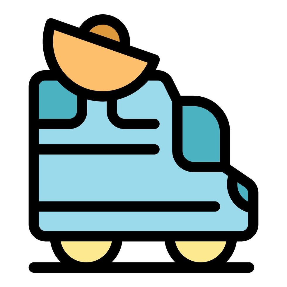 Autonomous shuttle carrying satellite dish, modern transport icon vector