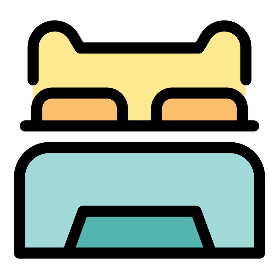 Double decker train moving on railway icon illustration vector