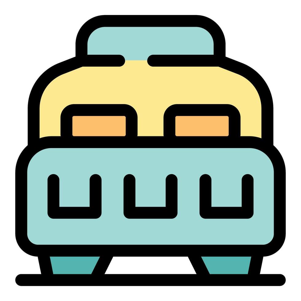 Comfortable double bed with pillows and blanket inviting relaxing sleep vector