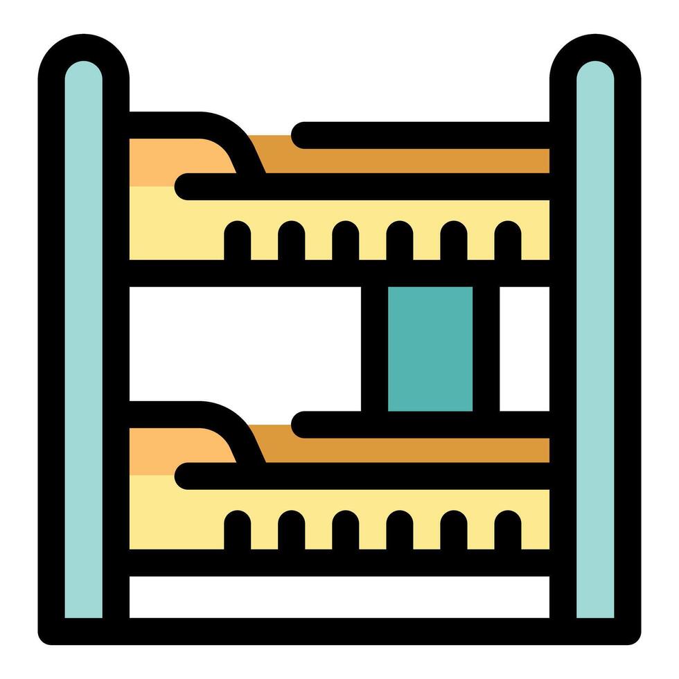 Bunk bed with ladder providing comfortable sleeping arrangement vector