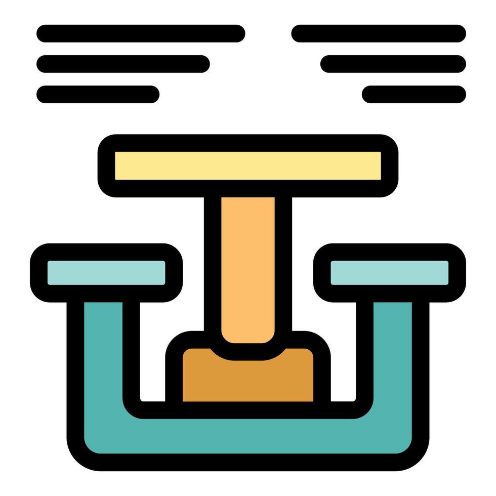 Modern table and benches icon representing outdoor furniture vector