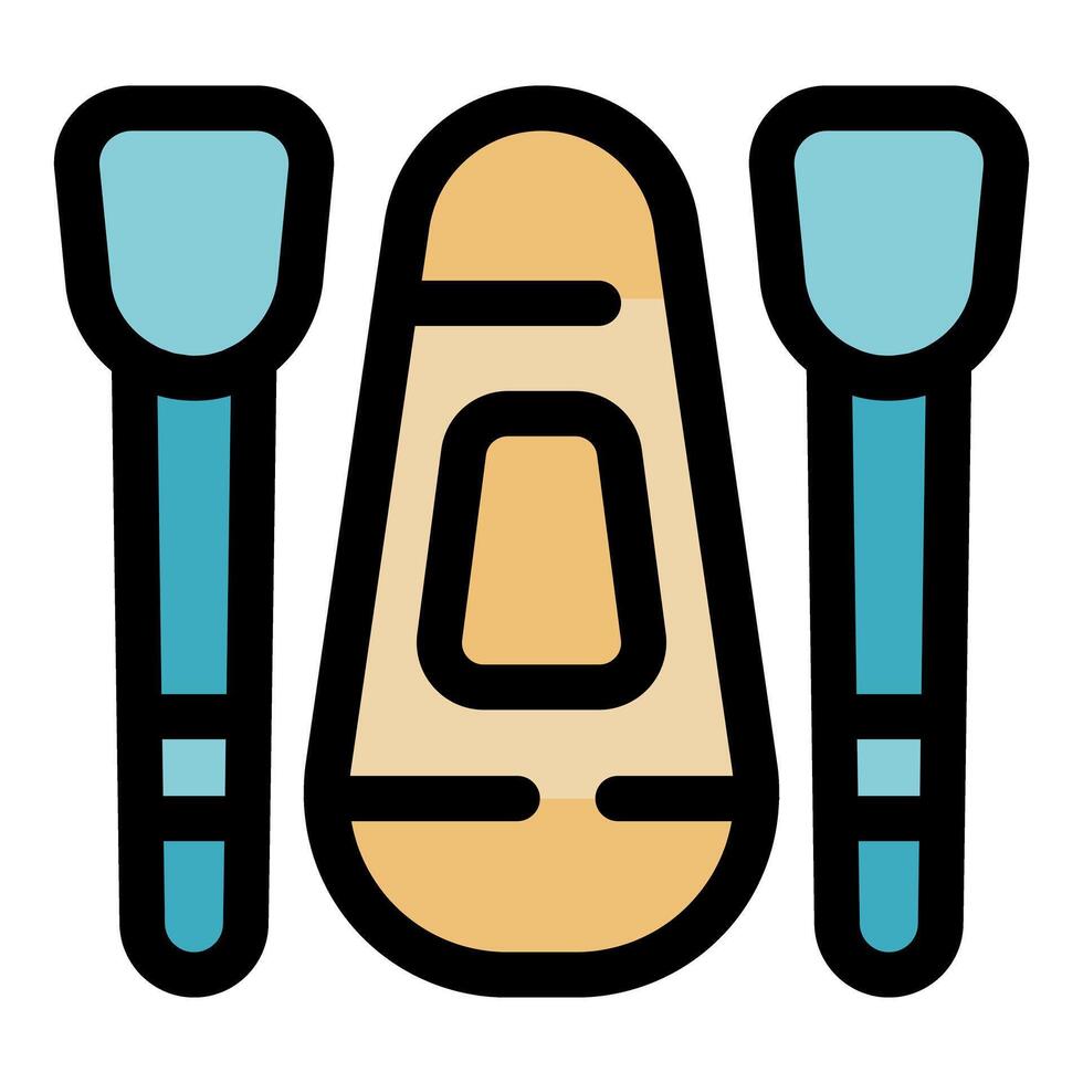 Packraft with paddles for backpacking and water activities vector