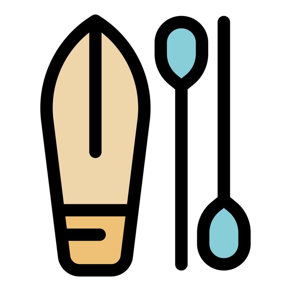 Surfboard and paddle for stand up paddling or surfing sports activity vector