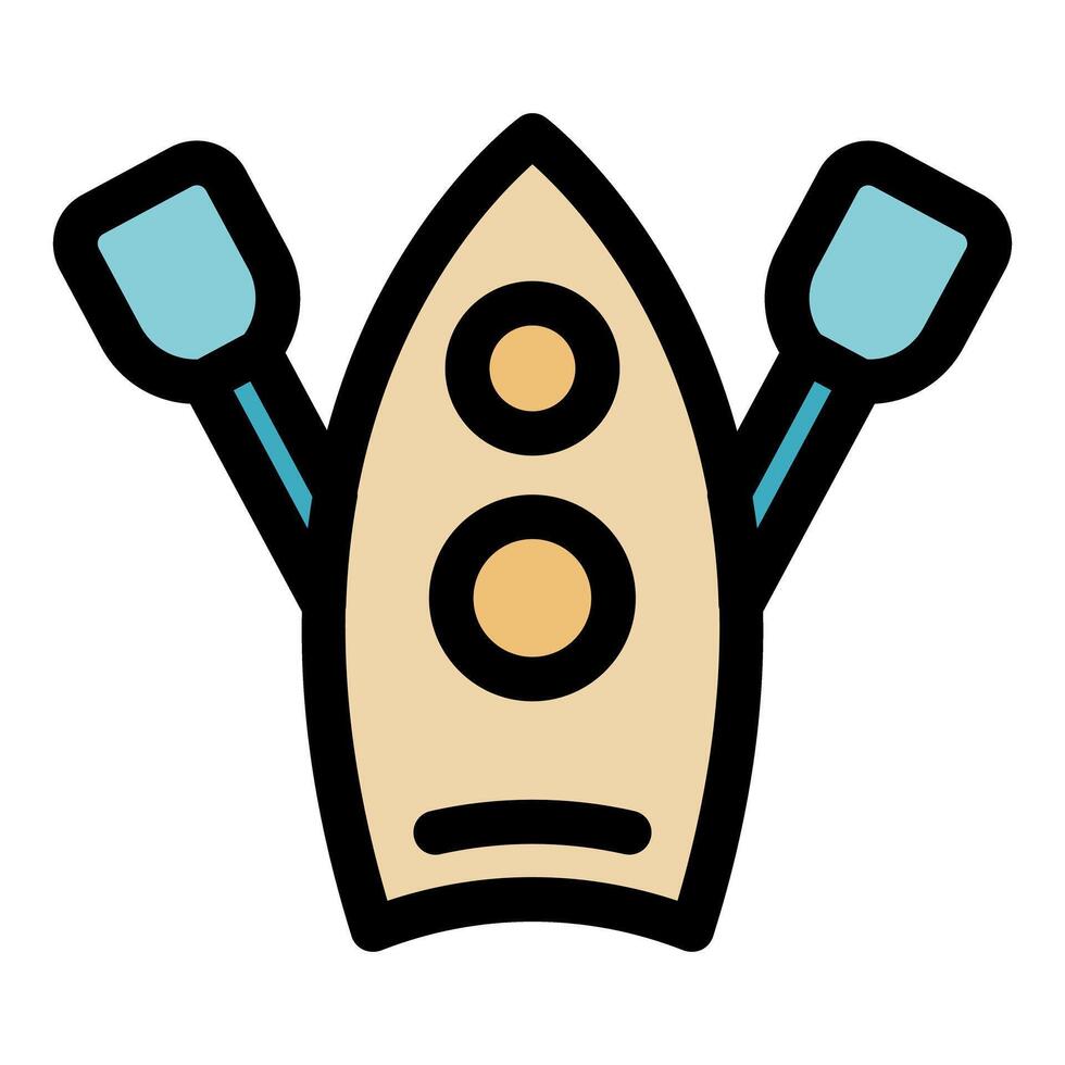 Kayak with paddles ready for water activities vector