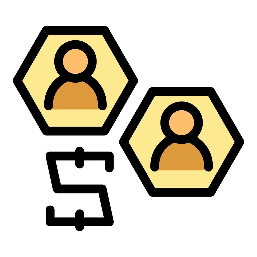 Interactive digital platform connecting people in hexagonal cells representing online community vector