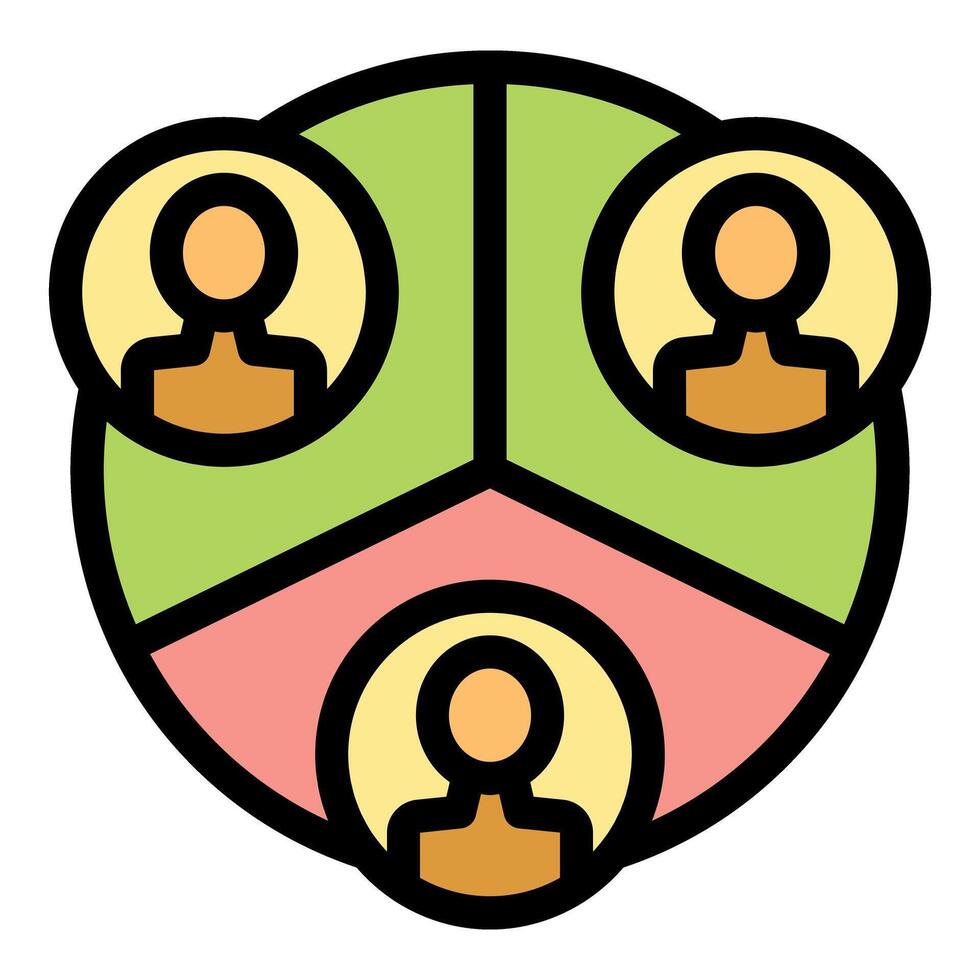 Diverse team connecting and sharing ideas in a circular diagram vector