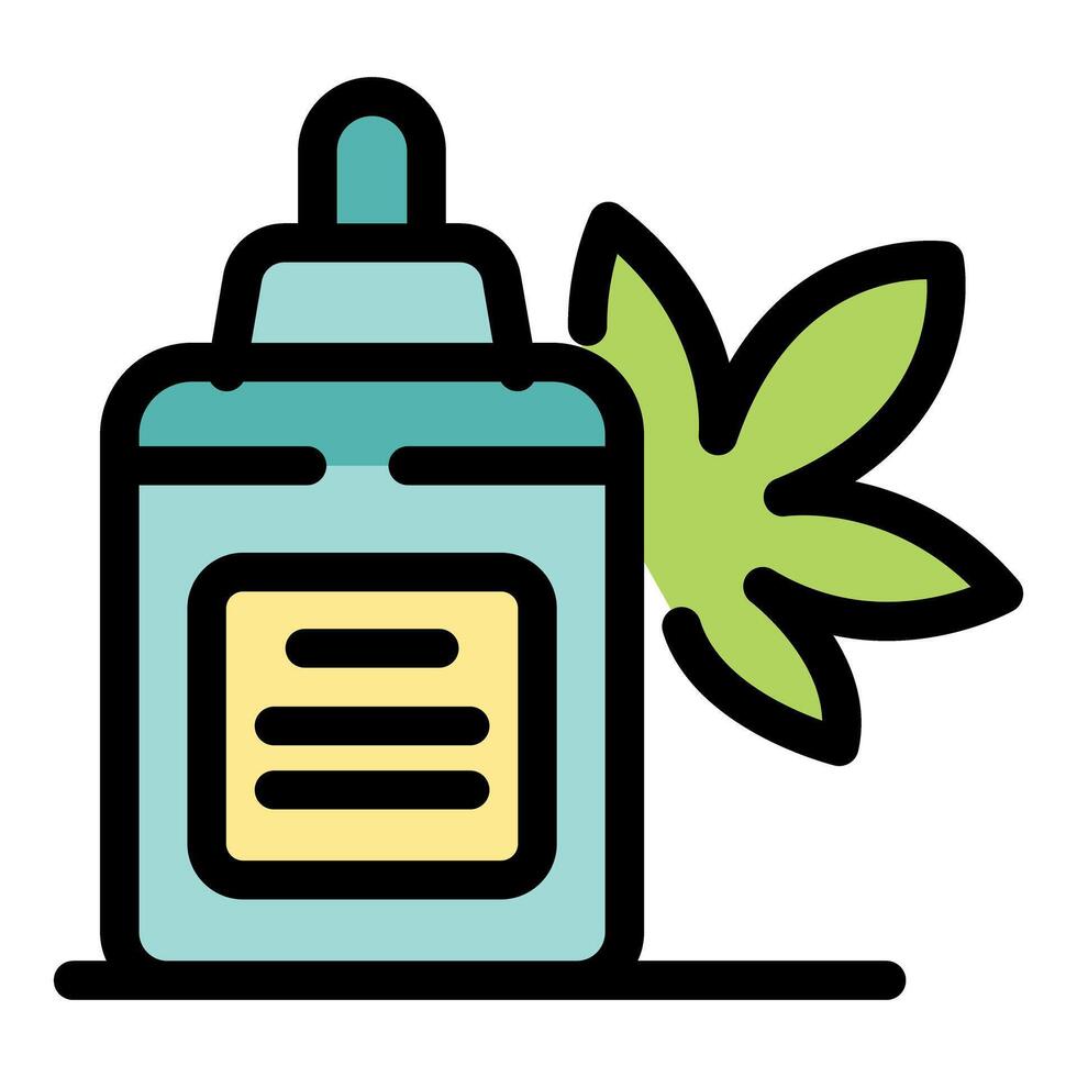 Cannabis extract in dropper bottle with cannabis leaf vector