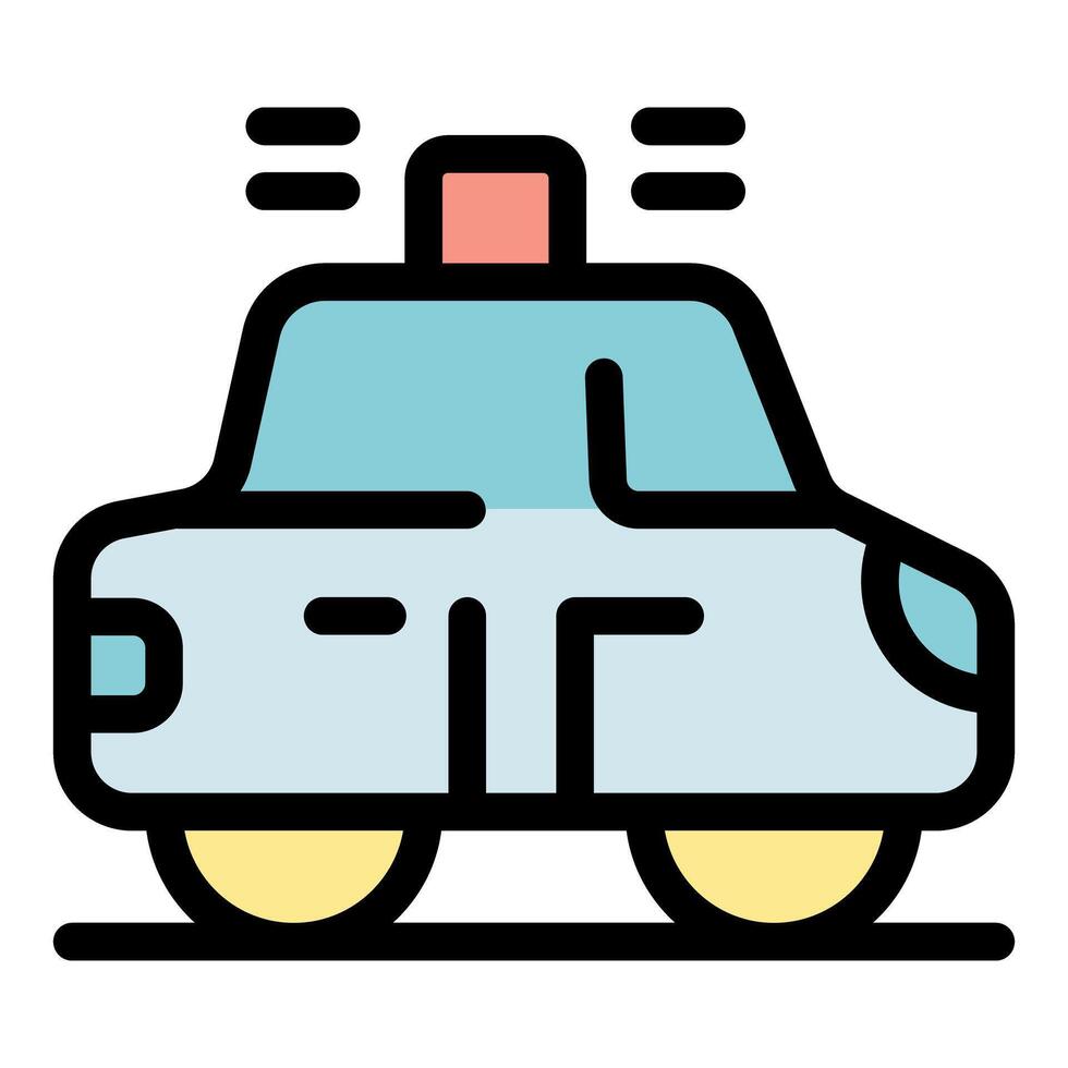 Police car driving with siren flashing, enforcing law and order vector